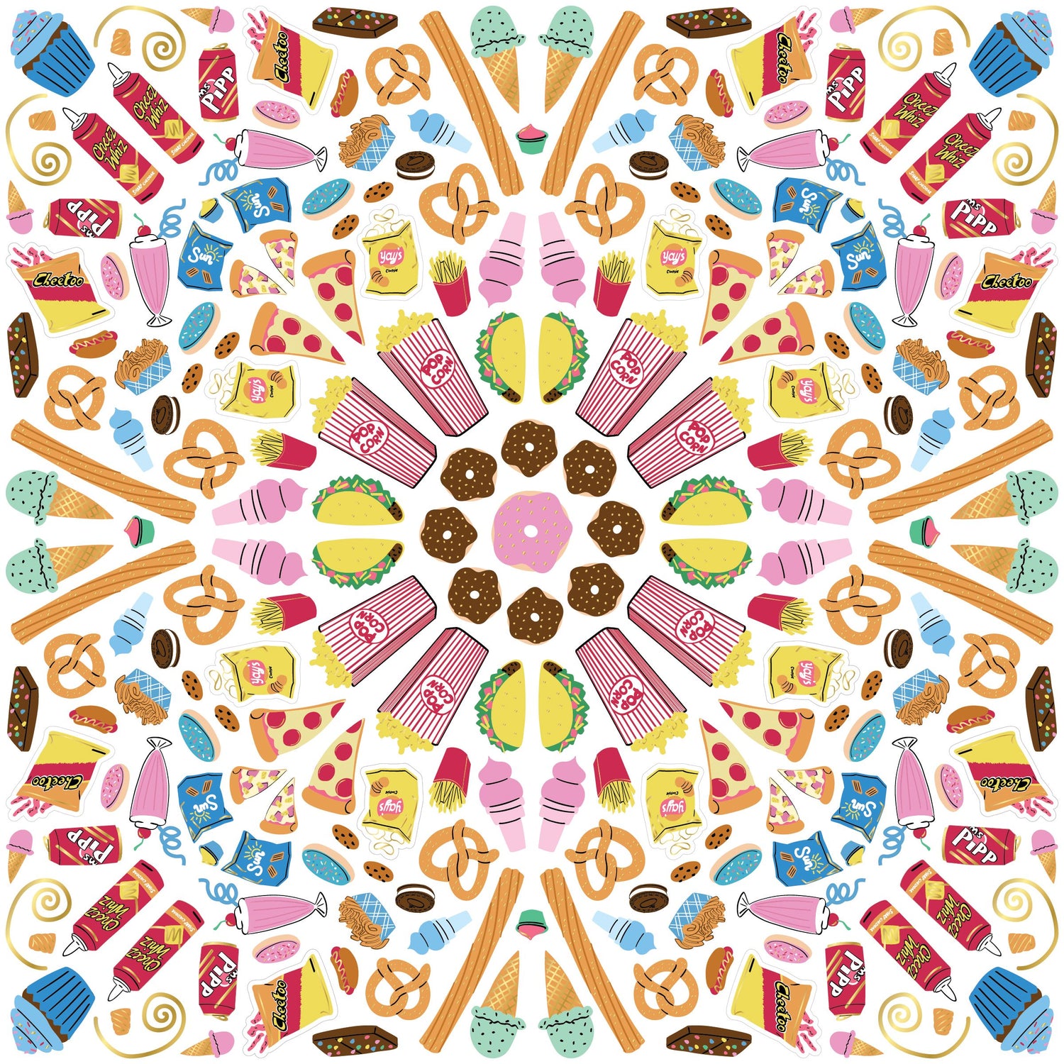 Jammin' Junk Food Sticker Burst