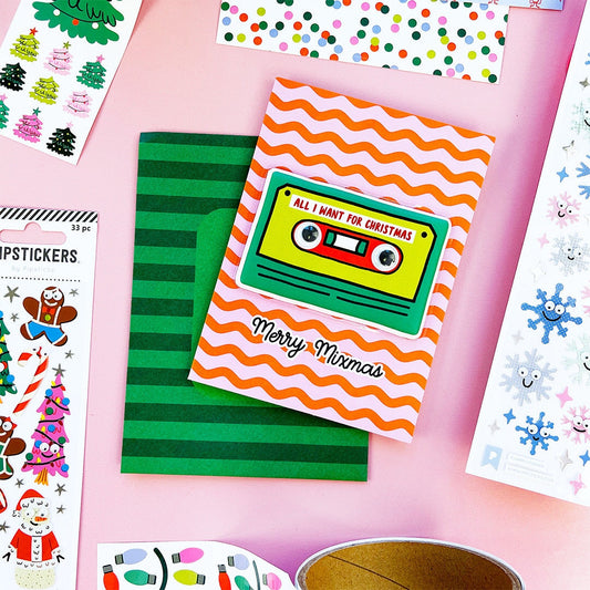 Merry Mixmas Big Puffy Greeting Card