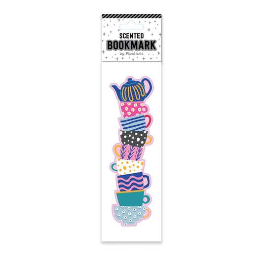 Teetering Tea Cups Scented Bookmark