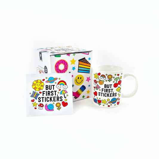 But First, Stickers Mug