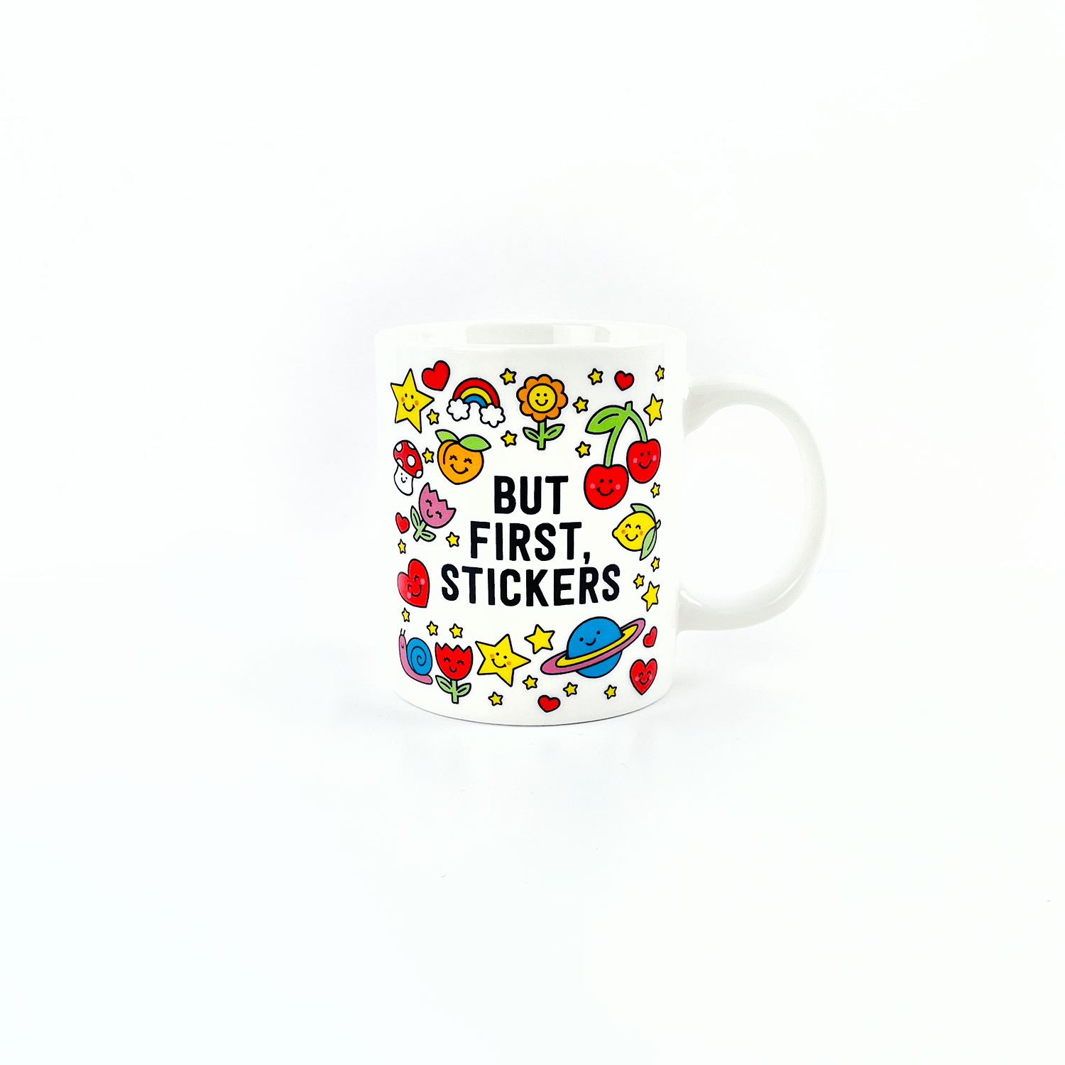 But First, Stickers Mug