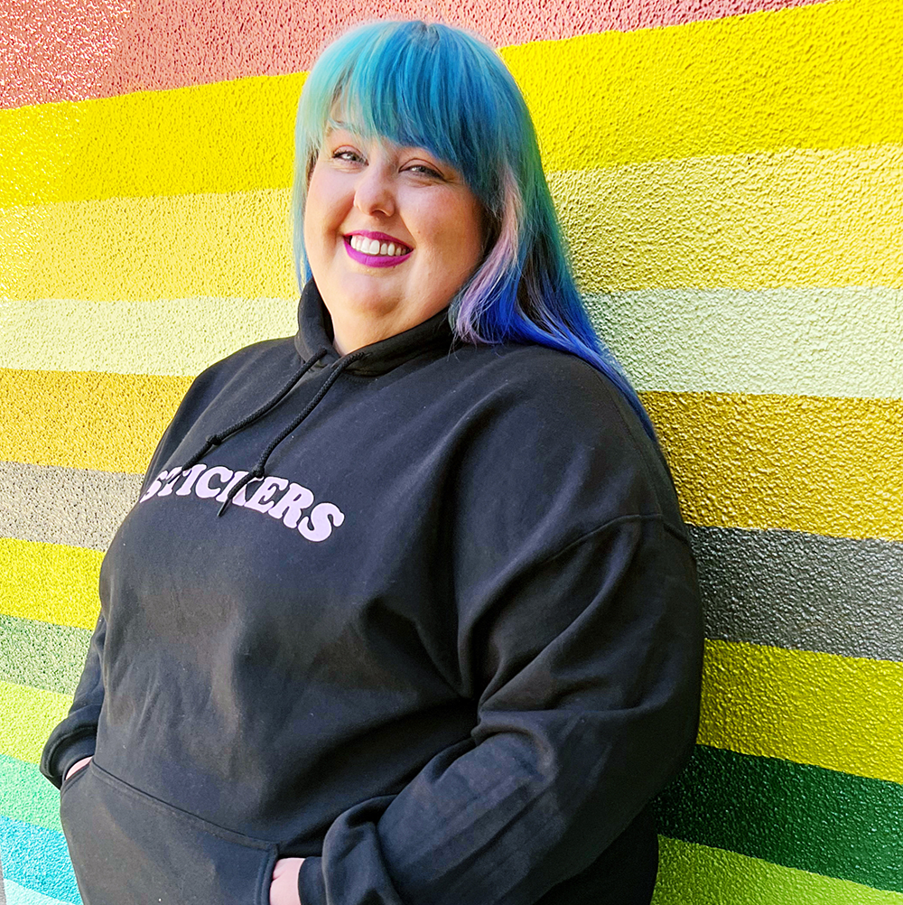 STICKERS Hoodie Sweatshirt: Black