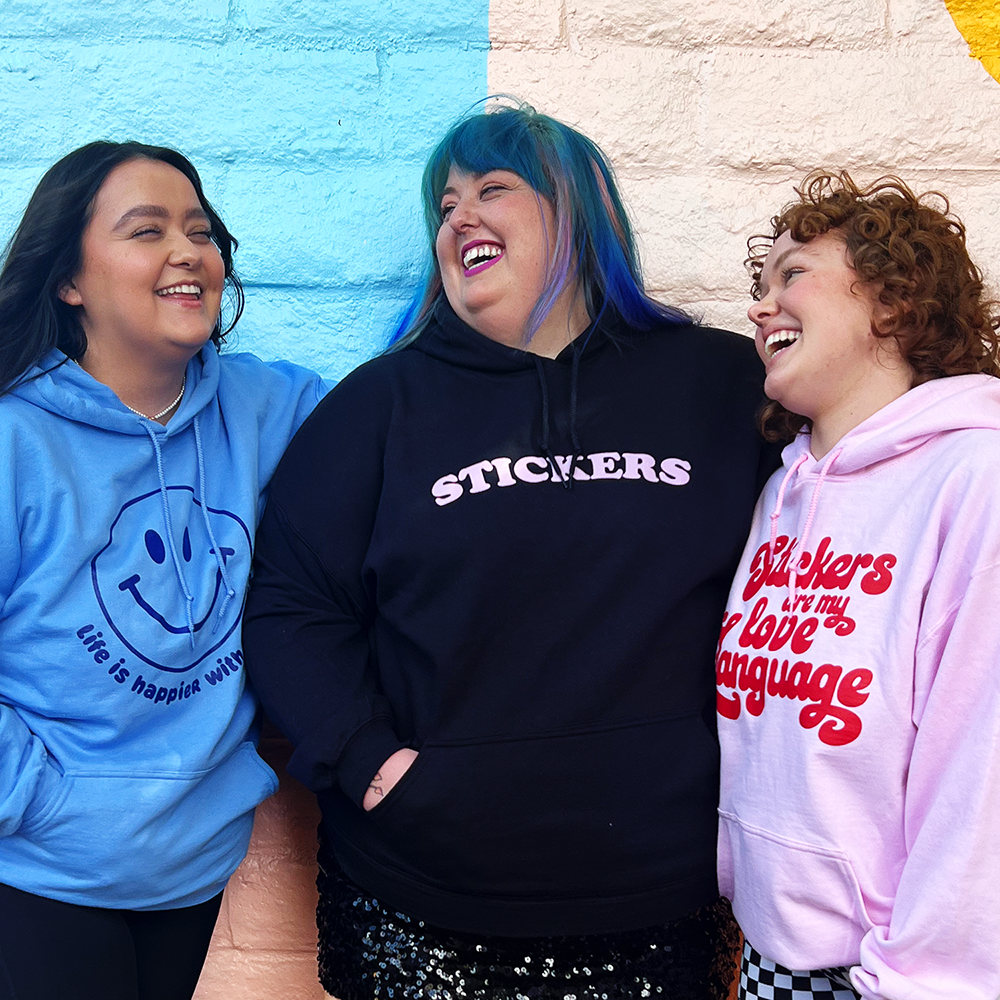 Life Is Happier Hoodie Sweatshirt: Blue