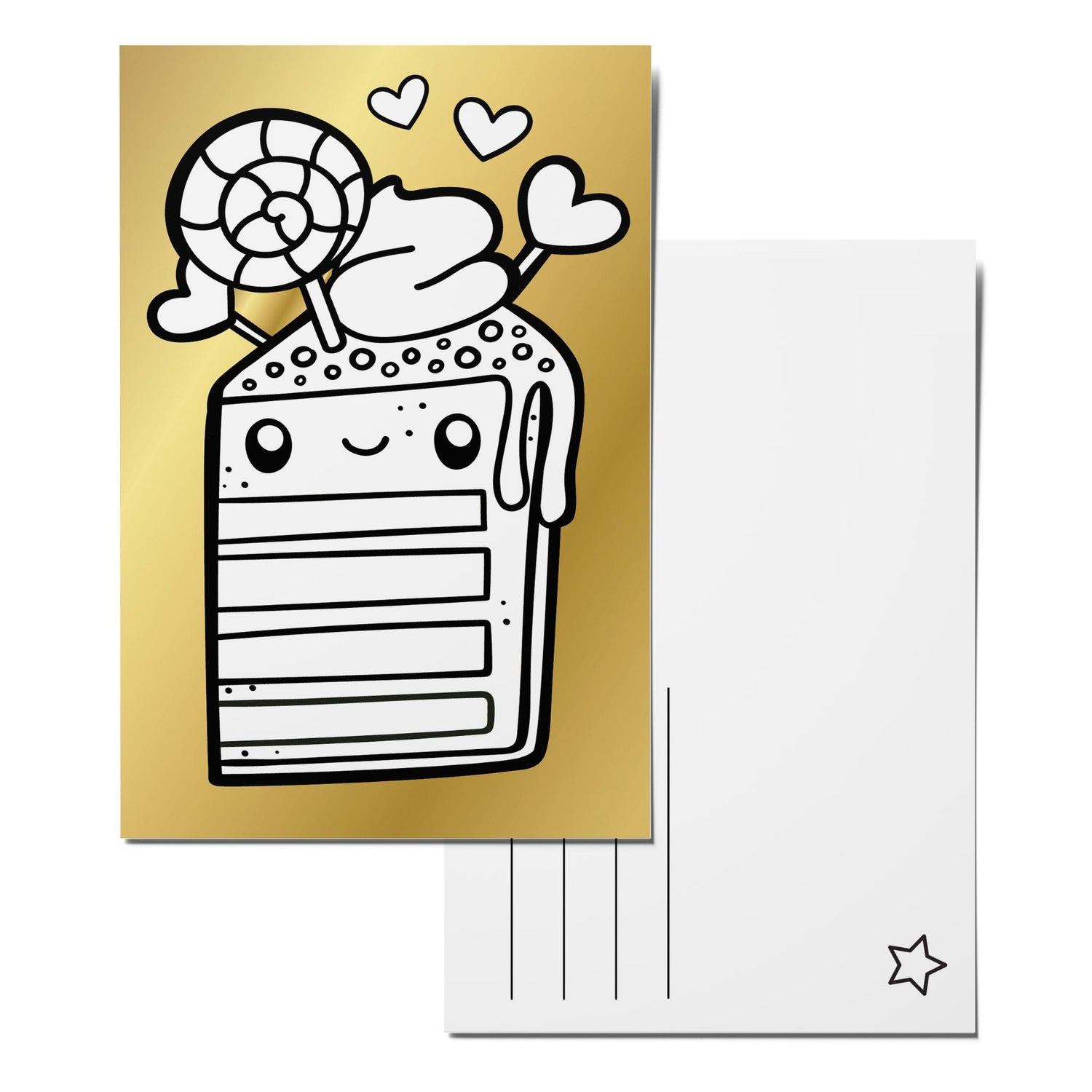 Color-in Cake That! Postcard Pack