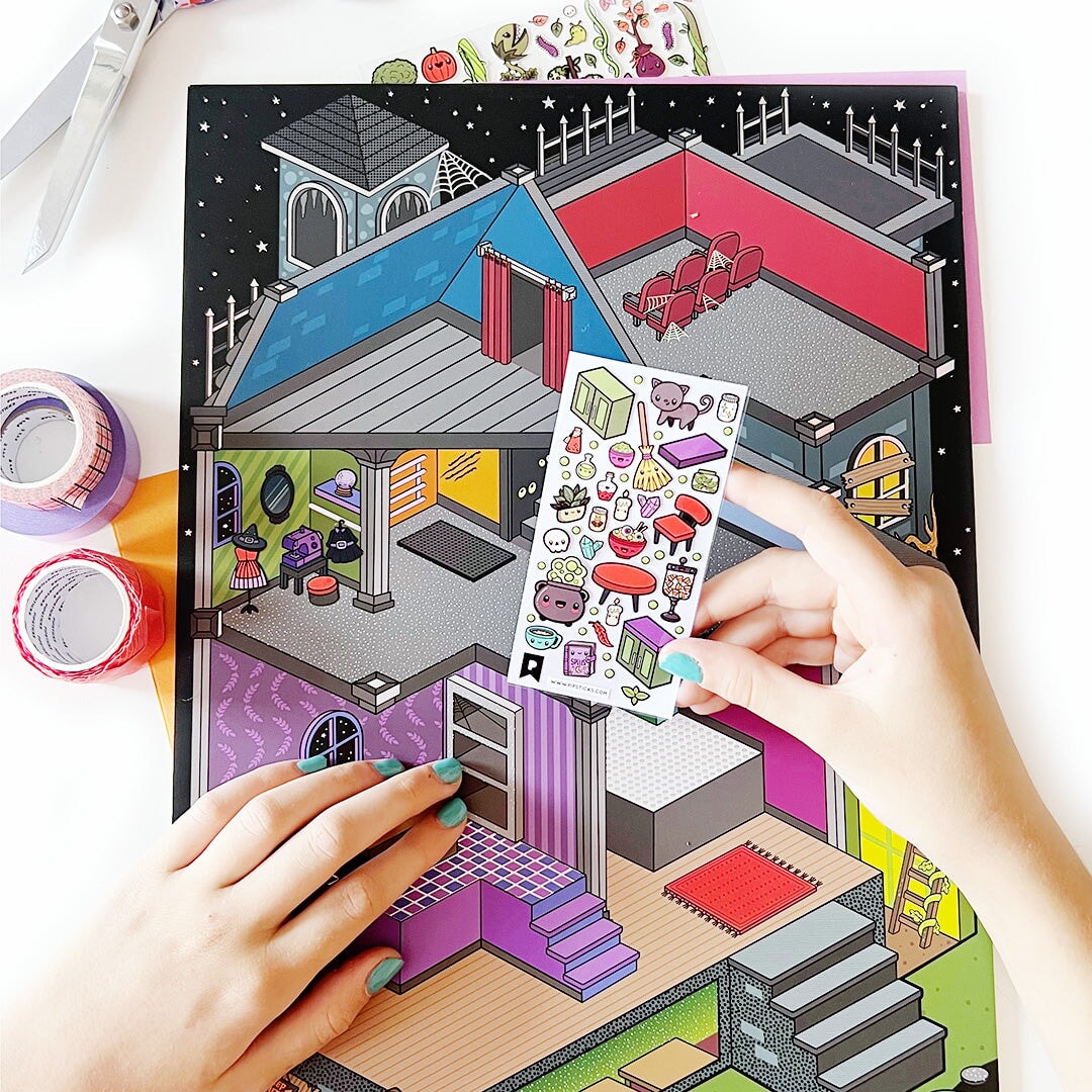 Tinytown Halloween Haunted House Sticker Countdown