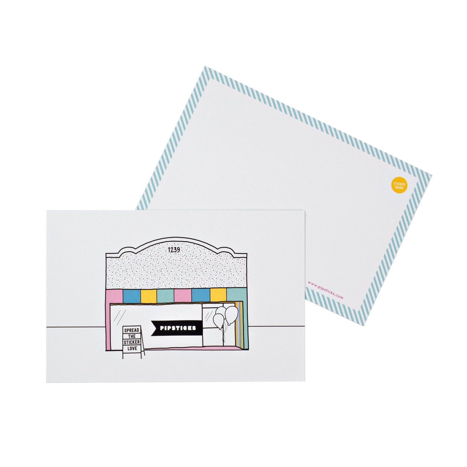 Color-in Pipsticks Shop Postcard Pack