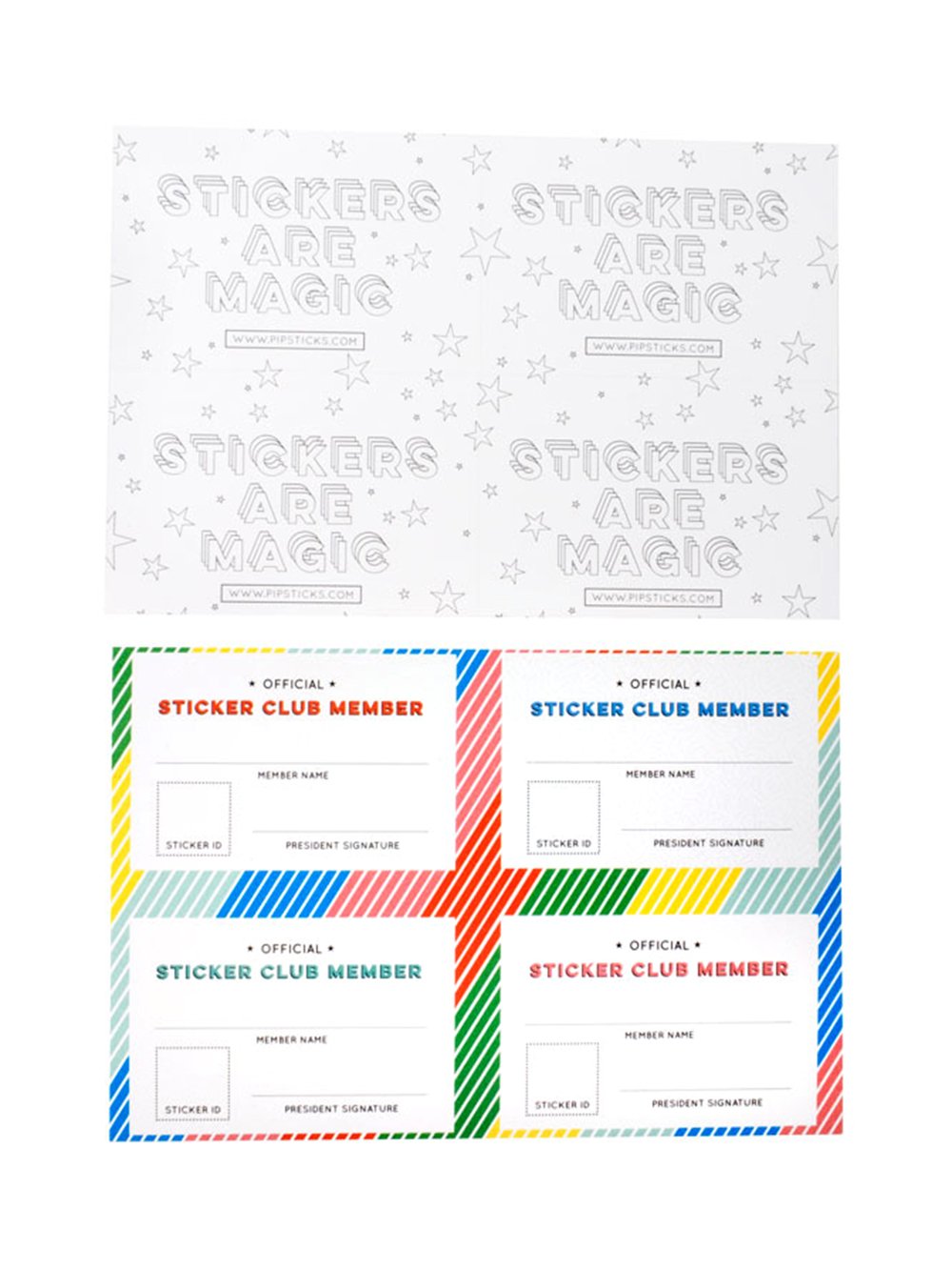 Club Fr Sticker Color-in Sticker Club Card Pack