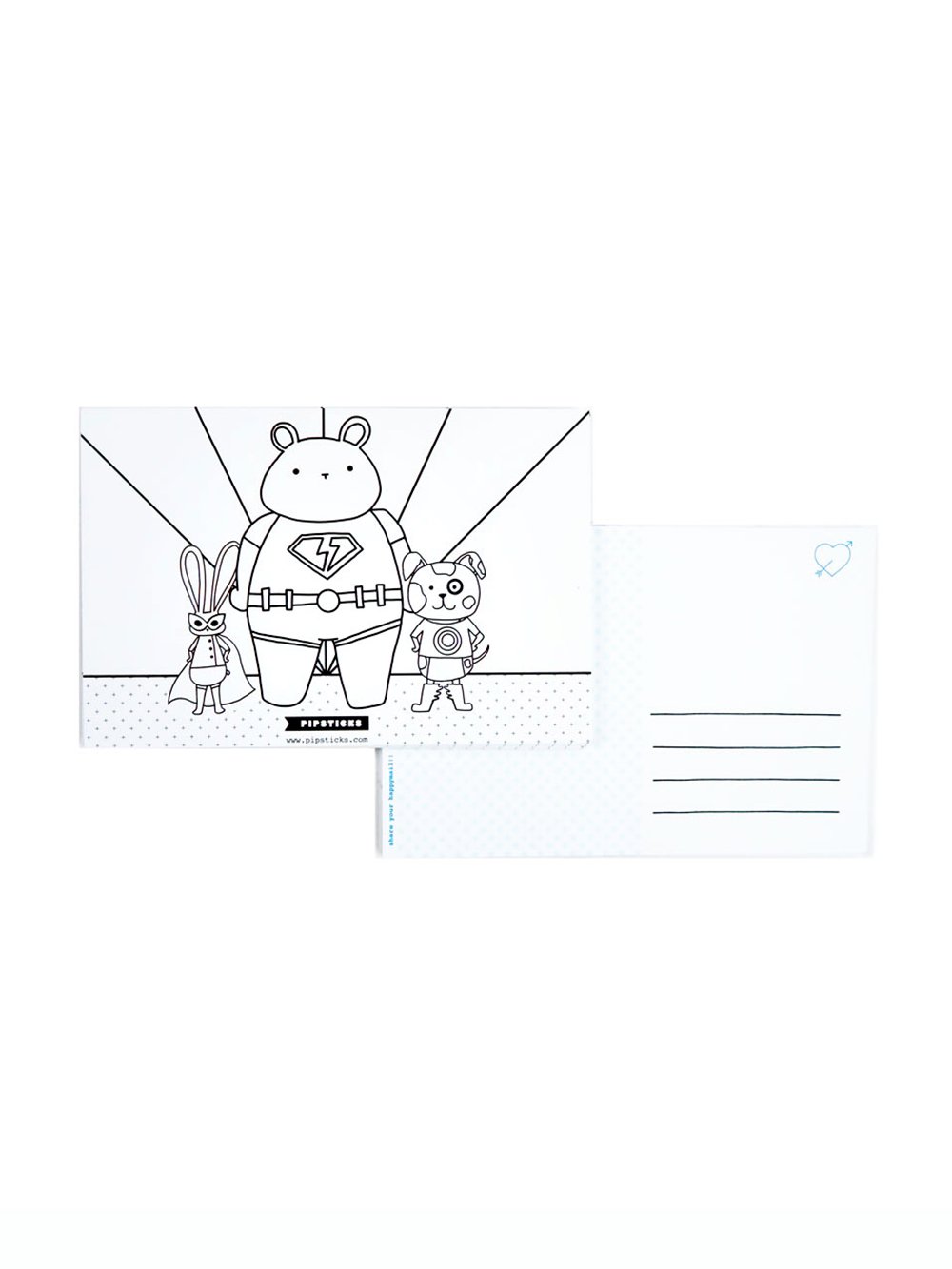 Color-in Super Animals Postcard Pack