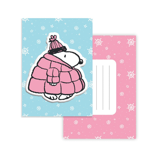 Pink Puffer Snoopy Big Puffy Greeting Card