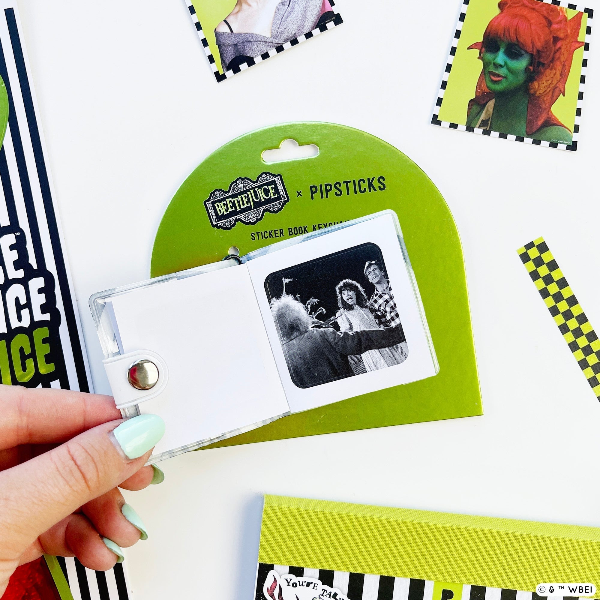 Beetlejuice Mini Sticker Book Keychain