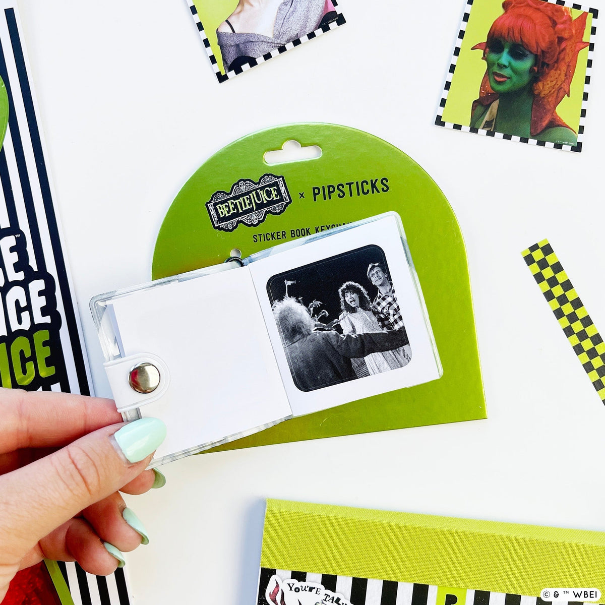 Beetlejuice Mini Sticker Book Keychain