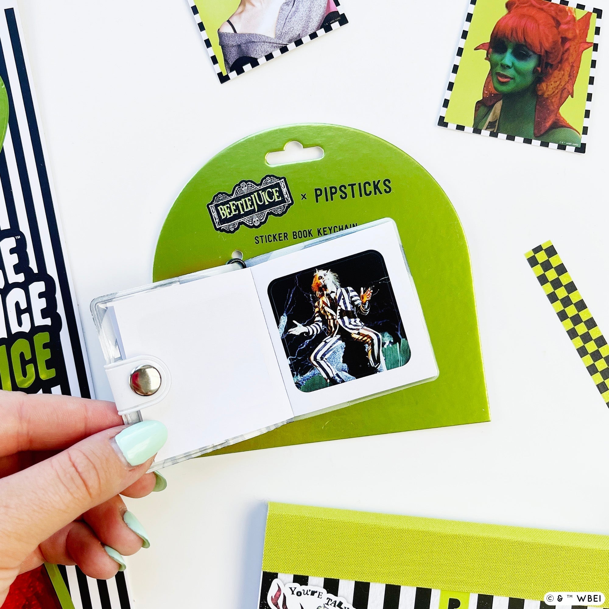 Beetlejuice Mini Sticker Book Keychain