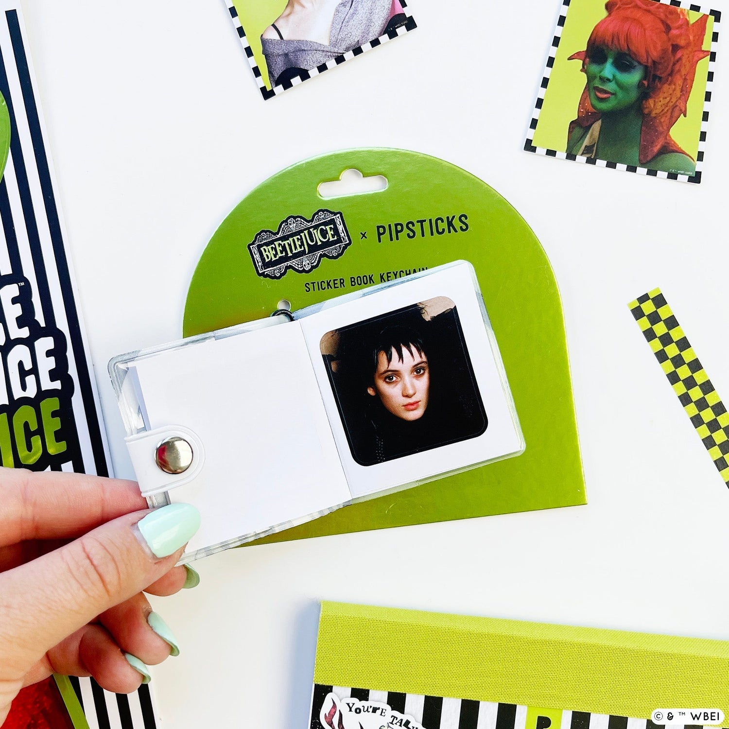 Beetlejuice Mini Sticker Book Keychain