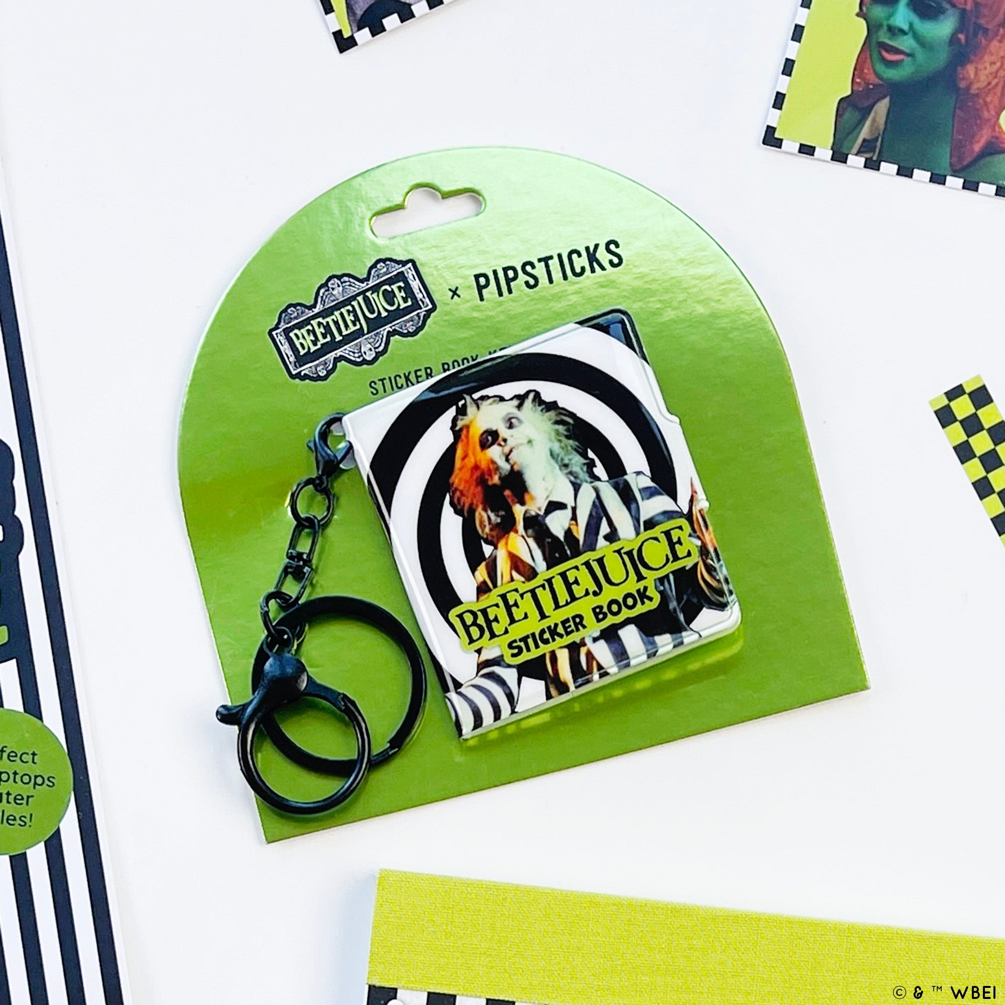 Beetlejuice Mini Sticker Book Keychain