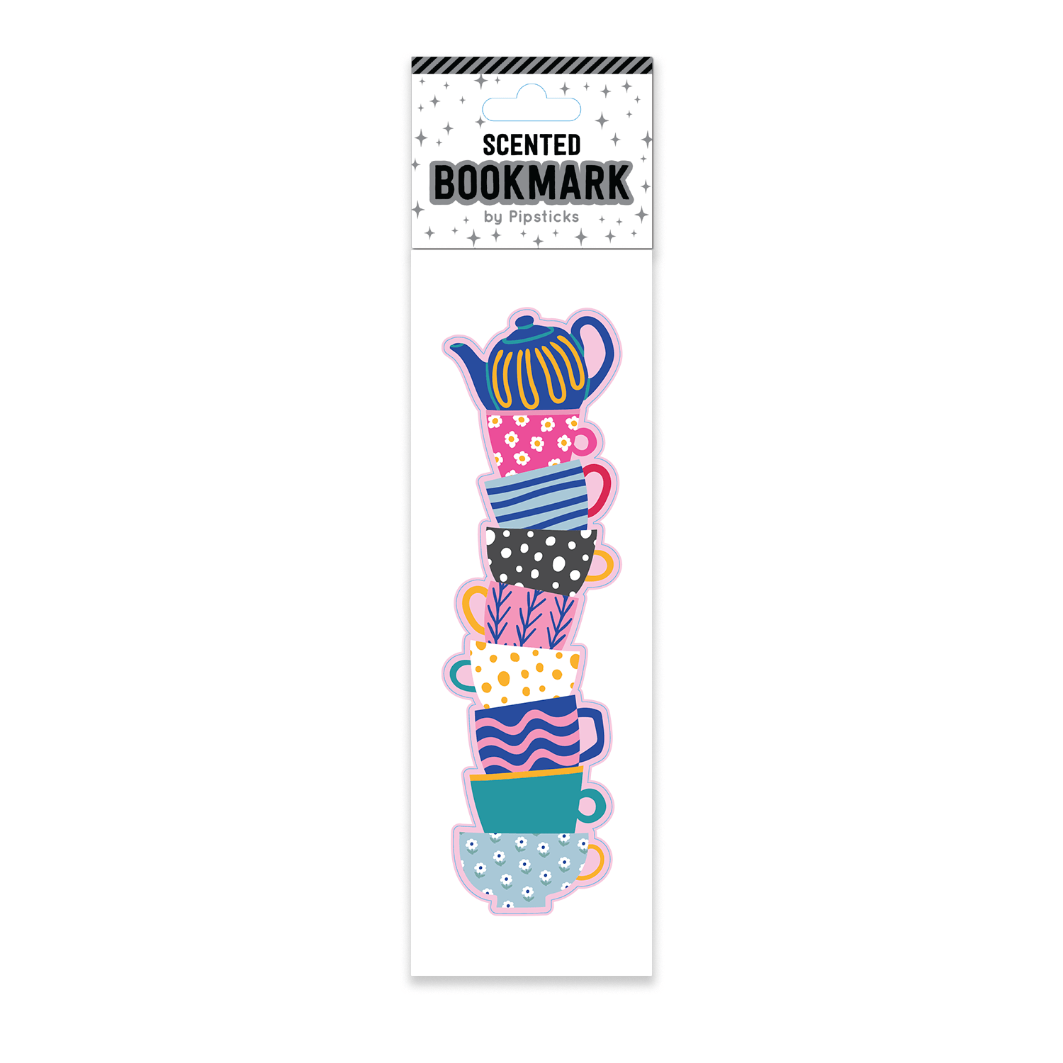 Teetering Tea Cups Scented Bookmark